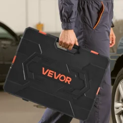 VEVOR Socket Set, 104 Pieces, 3/8 inch Drive Socket Tool Set, Metric Size from 6 to 24 mm, Deep and Standard, Mechanic Tool Kit with Storage Case, Chrome Plated CR-V Alloy Steel, for Automotive Repair