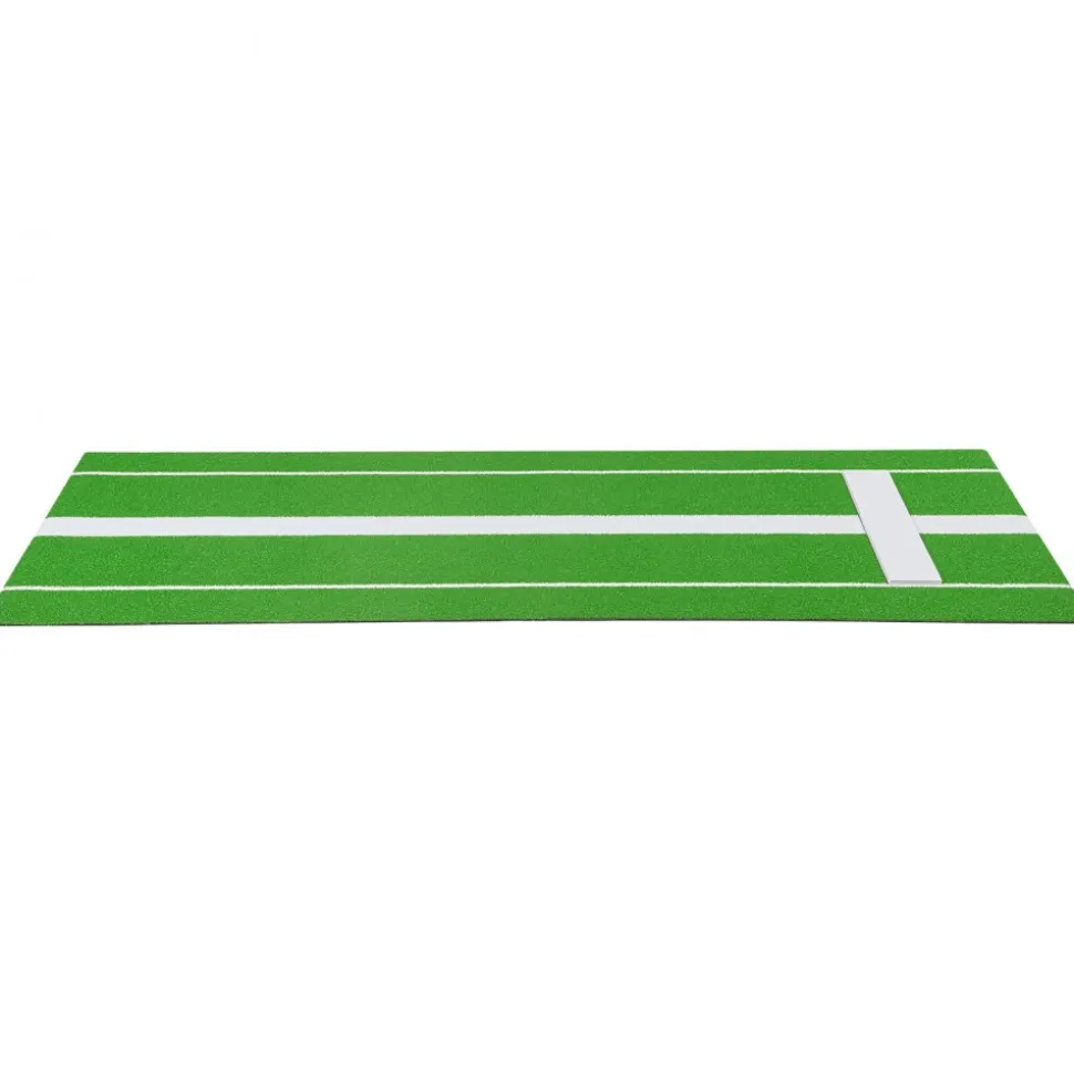 VEVOR Softball Pitching Mat, 10x3 ft Baseball Pitching Rubber Mound, Antifade Turf and Antislip Foam Backing Portable Training Aid, Fastpitch Equipment for Pitchers Indoor Outdoor Practice, Green
