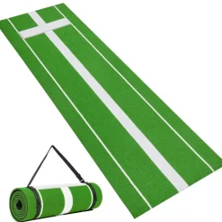 VEVOR Softball Pitching Mat, 10x3 ft Baseball Pitching Rubber Mound, Antifade Turf and Antislip Foam Backing Portable Training Aid, Fastpitch Equipment for Pitchers Indoor Outdoor Practice, Green