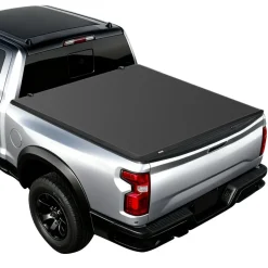 VEVOR Soft Quad-Fold Truck Bed Tonneau Cover, Compatible with 2019-2026 Dodge Ram 1500 (Incl. Classic & New) 6.4 ft (76 in) Bed Without Rambox, Split Tailgate, Waterproof Folding Truck Tonneau Cover