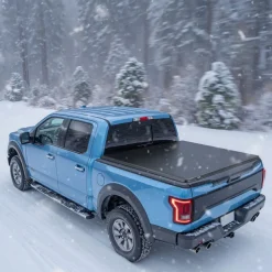 VEVOR Soft Roll-Up Truck Bed Tonneau Cover, Compatible with 2015-2026 Ford F-150, Fits 5.6 ft (5 ft 7 in/67 in) Bed, Triple-Layer Heavy-Duty PVC Tonneau Cover with Three Aluminum Alloy Support Bars