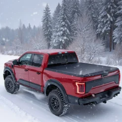 VEVOR Soft Roll-Up Truck Bed Tonneau Cover, Compatible with 2015-2026 Chevy Colorado/GMC Canyon CREW SHOR, Fits 5.2 ft (5 ft 2 in/62 in) Bed, PVC Tonneau Cover with Three Aluminum Alloy Support Bars