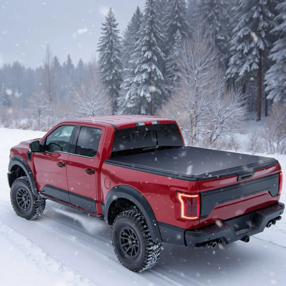 VEVOR Soft Roll-Up Truck Bed Tonneau Cover, Compatible with 2015-2026 Chevy Colorado/GMC Canyon CREW SHOR, Fits 5.2 ft (5 ft 2 in/62 in) Bed, PVC Tonneau Cover with Three Aluminum Alloy Support Bars