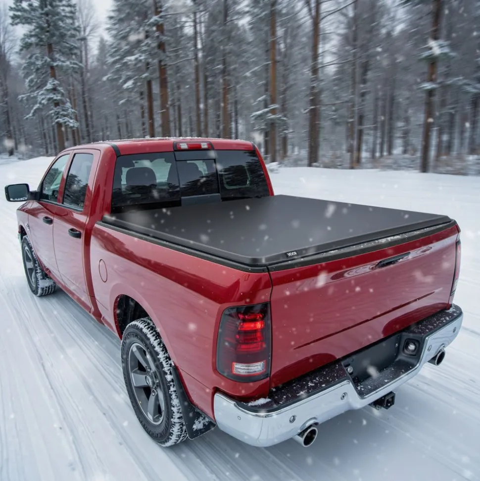 VEVOR Soft Roll-Up Truck Bed Tonneau Cover, Compatible with 2019-2024 Dodge Ram 1500 Classic, 2003-2025 Ram 2500 3500, Fits 6.4 ft (6 ft 4 in/76 in) Bed, PVC Tonneau Cover with Aluminum Alloy Bars