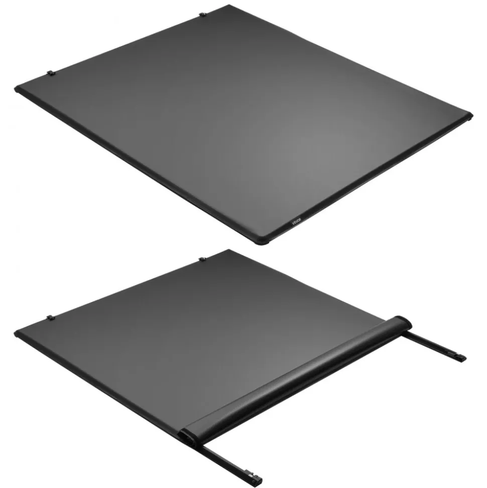 VEVOR Soft Roll-Up Truck Bed Tonneau Cover, Compatible with 2020-2026 Chevy Silverado/GMC Sierra 2500 3500 HD, Fits 6.9 ft (6 ft 10 in/82 in) Bed, PVC Tonneau Cover with Aluminum Alloy Support Bars