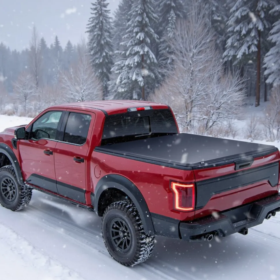 VEVOR Soft Roll-Up Truck Bed Tonneau Cover, Compatible with 2020-2026 Chevy Silverado/GMC Sierra 2500 3500 HD, Fits 6.9 ft (6 ft 10 in/82 in) Bed, PVC Tonneau Cover with Aluminum Alloy Support Bars
