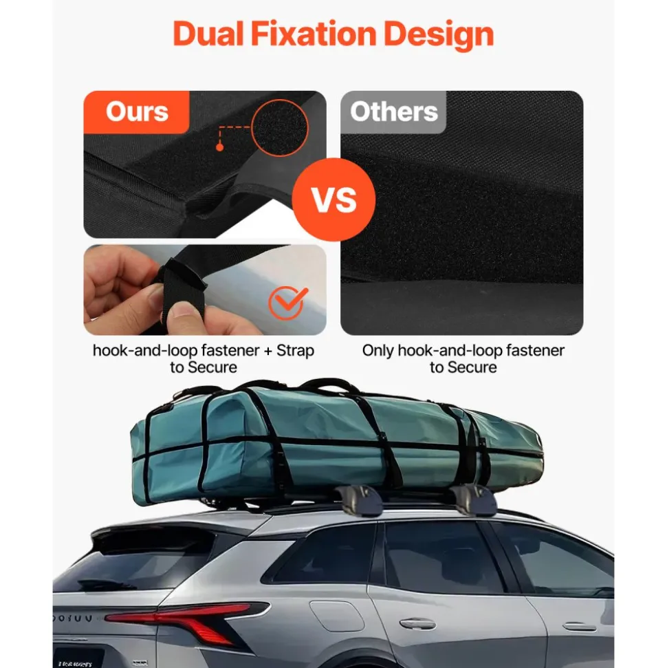VEVOR Soft Roof Rack Pads, 28" Universal Car Roof Rack Pads for Various Crossbars, 88LBS Load Capacity Luggage Kayak Carrier with 2 Tie Down Straps for SUPs Canoes Snowboards Paddle Boards