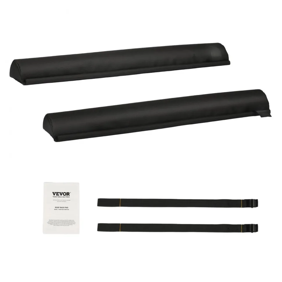 VEVOR Soft Roof Rack Pads, 28" Universal Car Roof Rack Pads for Various Crossbars, 88LBS Load Capacity Luggage Kayak Carrier with 2 Tie Down Straps for SUPs Canoes Snowboards Paddle Boards
