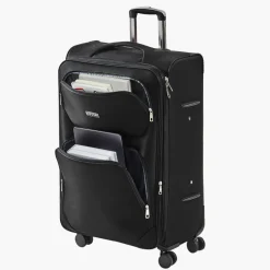VEVOR Softside Expandable Luggage with Spinner Wheels, 28-Inch Softside Checked Large Luggage, Lightweight Checked Suitcase with Expandable Zippered Pocket and TSA Lock, Black