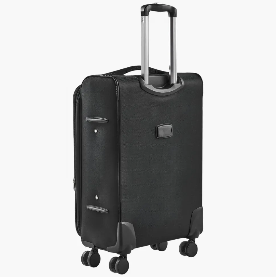 VEVOR Softside Expandable Luggage with Spinner Wheels, 24-Inch Softside Checked Medium Luggage, Lightweight Checked Suitcase with Expandable Zippered Pocket and TSA Lock, Black