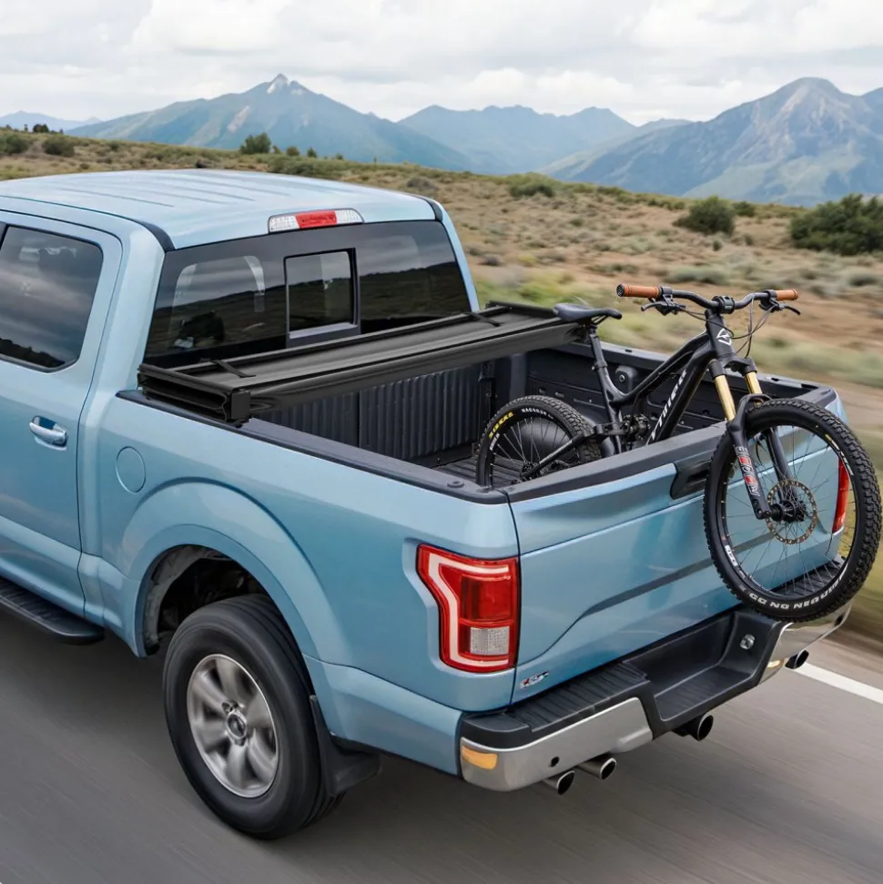 VEVOR Soft Tri-Fold Truck Bed Tonneau Cover, Compatible with 2016-2023 Toyota Tacoma (Excl. Trail Edition) 5 ft (60.5 in) Bed with Track Rail System, Fleetside, Waterproof Folding Truck Tonneau Cover