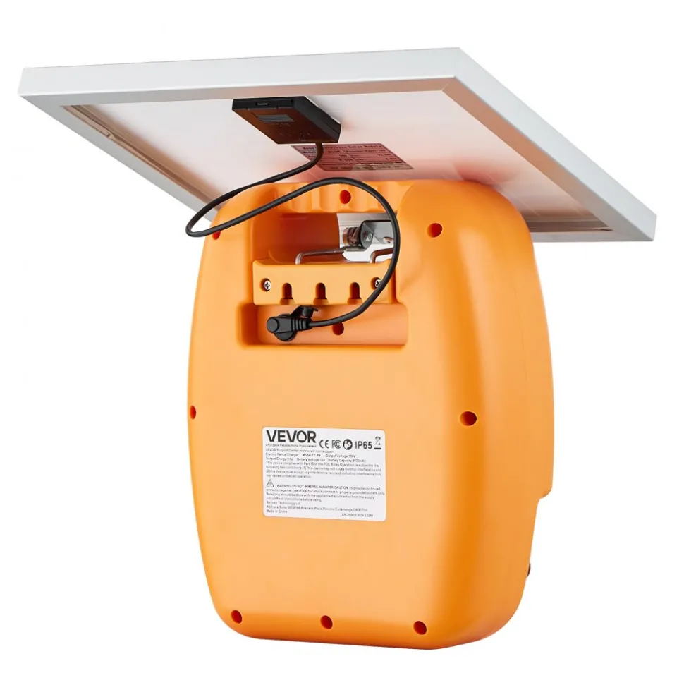 VEVOR Solar Fence Charger, 0.6J 8kV Solar Powered Fence Charger, 1.86 Miles Range, Electric Fence Energizer Kit, Keep Out Predators, 4-5 Days Runtime, for Livestock, Poultry, Garden Protection