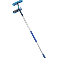 VEVOR Solar Panel Cleaning Kit, 24 ft, Water Fed Pole Kit with Cleaning Brush, Soap Dispenser, Extendable Aluminum Telescopic Pole, 180° Rotatable Brush Head, for Roof Mounted Solar Panels, Windows
