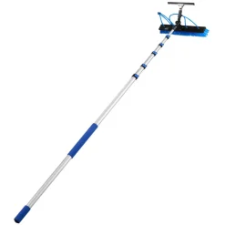 VEVOR Solar Panel Cleaning Kit, 33 ft, Water Fed Pole Kit with Cleaning Brush, Squeegee, Soap Dispenser, Extendable Aluminum Telescopic Pole, 180° Rotatable Brush Head, for Roof Mounted Solar Panels
