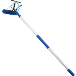 VEVOR Solar Panel Cleaning Kit, 33 ft, Water Fed Pole Kit with Cleaning Brush, Squeegee, Soap Dispenser, Extendable Aluminum Telescopic Pole, 180° Rotatable Brush Head, for Roof Mounted Solar Panels