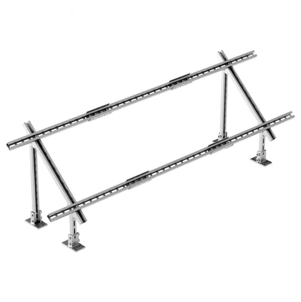 VEVOR Solar Panel Mounting Brackets, 30°-60° Adjustable Multi-Pieces Solar Panel Brackets for 1-4PCS Solar Panels, Carbon Steel Ground Mount Solar Panel Stand for Farms, RVs, Boats, Off-Grid System