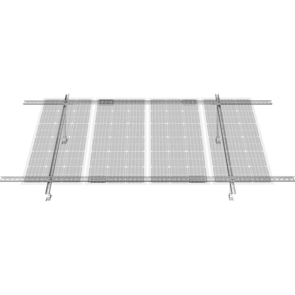 VEVOR Solar Panel Mounting Brackets, 30°-60° Adjustable Multi-Pieces Solar Panel Brackets for 1-4PCS Solar Panels, Carbon Steel Ground Mount Solar Panel Stand for Farms, RVs, Boats, Off-Grid System