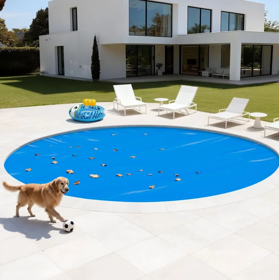 VEVOR Solar Pool Cover, 18 ft Round Pool Bubble Cover, 16 Mil Pools Solar Blanket with Bubble & PE Material, Daytime Heat Absorption, Nighttime Heat Retention, Heat Retaining Solars Covers, Blue