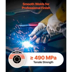 VEVOR Solid MIG Welding Wire, ER70S-6 0.023-inch 10 LBS, Low Spatter Mild Steel Welding Wire with High Deoxidizers for All-Position Gas Shielded Welding