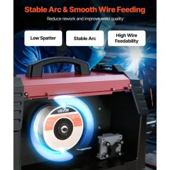 VEVOR Solid MIG Welding Wire, ER70S-6 0.03-inch 10 LBS, Low Spatter Mild Steel Welding Wire with High Deoxidizers for All-Position Gas Shielded Welding