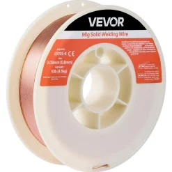 VEVOR Solid MIG Welding Wire, ER70S-6 0.03-inch 10 LBS, Low Spatter Mild Steel Welding Wire with High Deoxidizers for All-Position Gas Shielded Welding