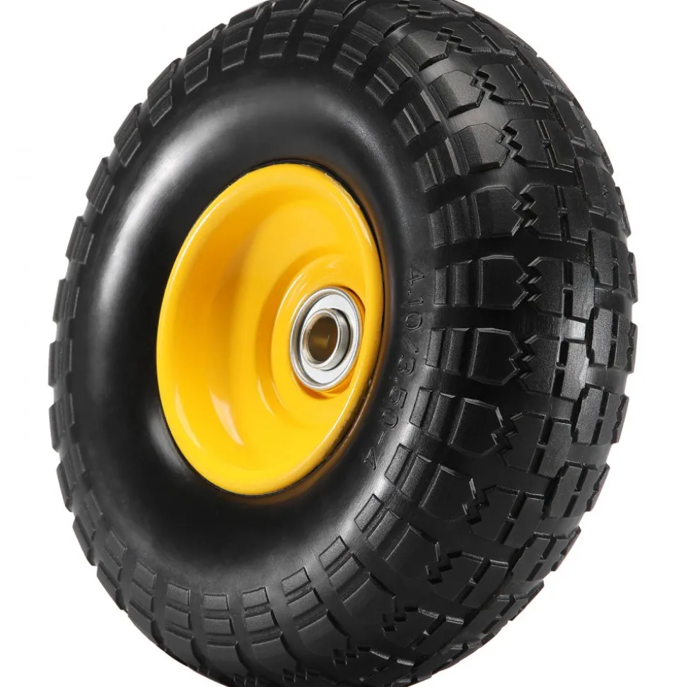 VEVOR Solid PU Run-Flat Tire Wheel, 10", 2-Pack, 400 lbs Dynamic Load, 450 lbs Static Load, Flat Free Tubeless Tires and Wheels for Hand Truck, Utility Cart, Dollies, Garden Trailers, Various Carts