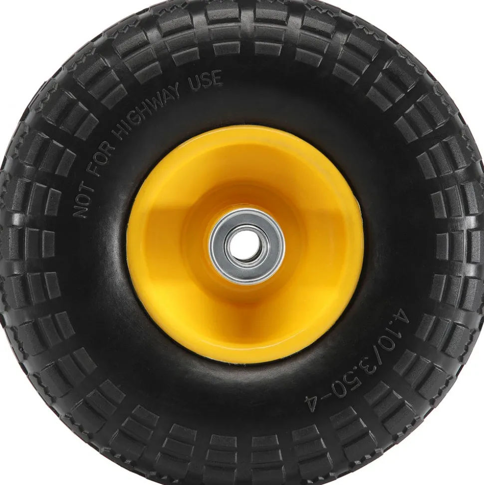 VEVOR Solid PU Run-Flat Tire Wheel, 10", 2-Pack, 400 lbs Dynamic Load, 450 lbs Static Load, Flat Free Tubeless Tires and Wheels for Hand Truck, Utility Cart, Dollies, Garden Trailers, Various Carts
