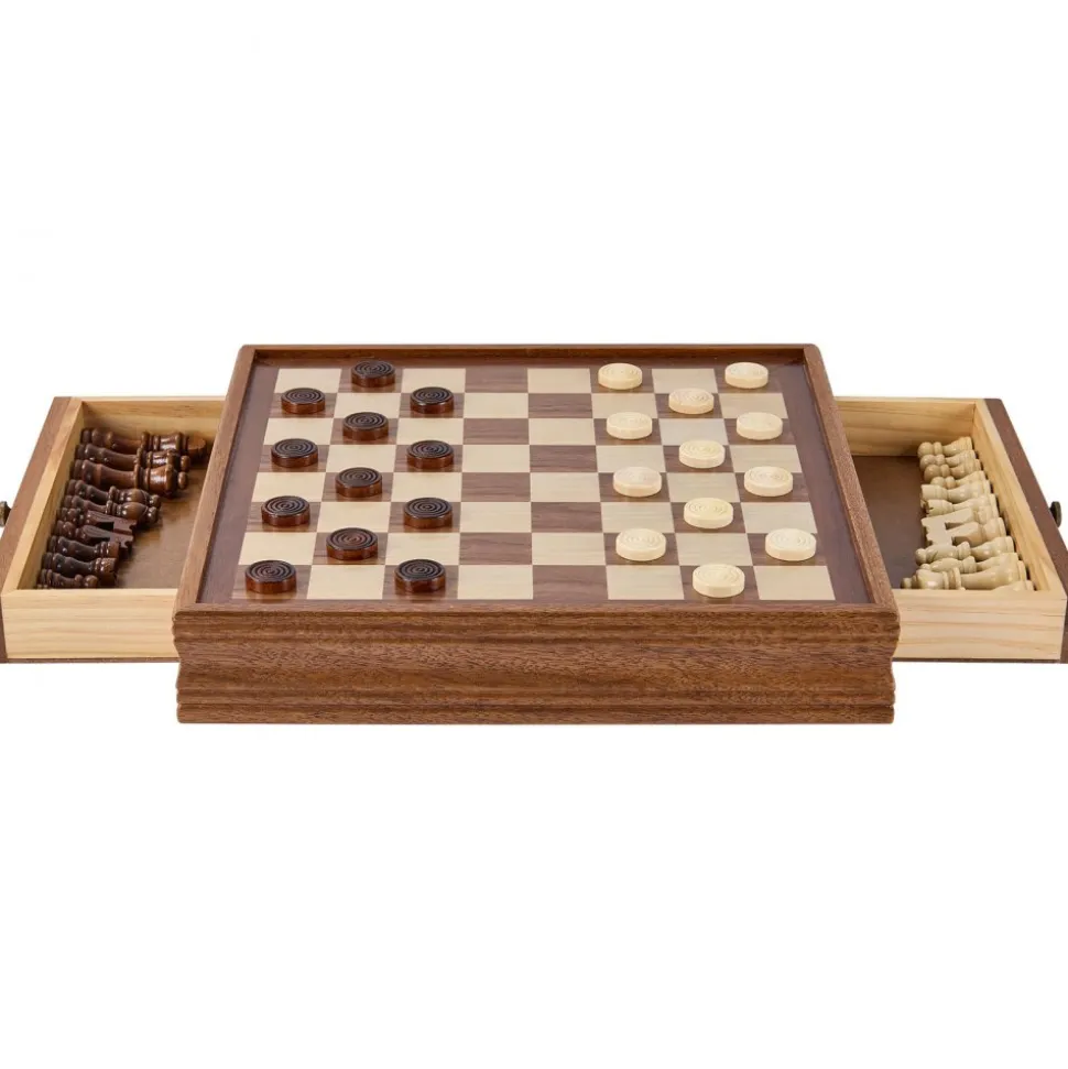 VEVOR Solid Wood Chess Set, 15 inch 2-IN-1 Chess Checkers Game Set, Chess Board Games with Storage Drawer & Weighted Chess Checkers Pieces & 2 Queens, for Adults Kids Tournament Professional Beginner