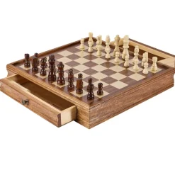 VEVOR Solid Wood Chess Set, 15 inch 2-IN-1 Chess Checkers Game Set, Chess Board Games with Storage Drawer & Weighted Chess Checkers Pieces & 2 Queens, for Adults Kids Tournament Professional Beginner