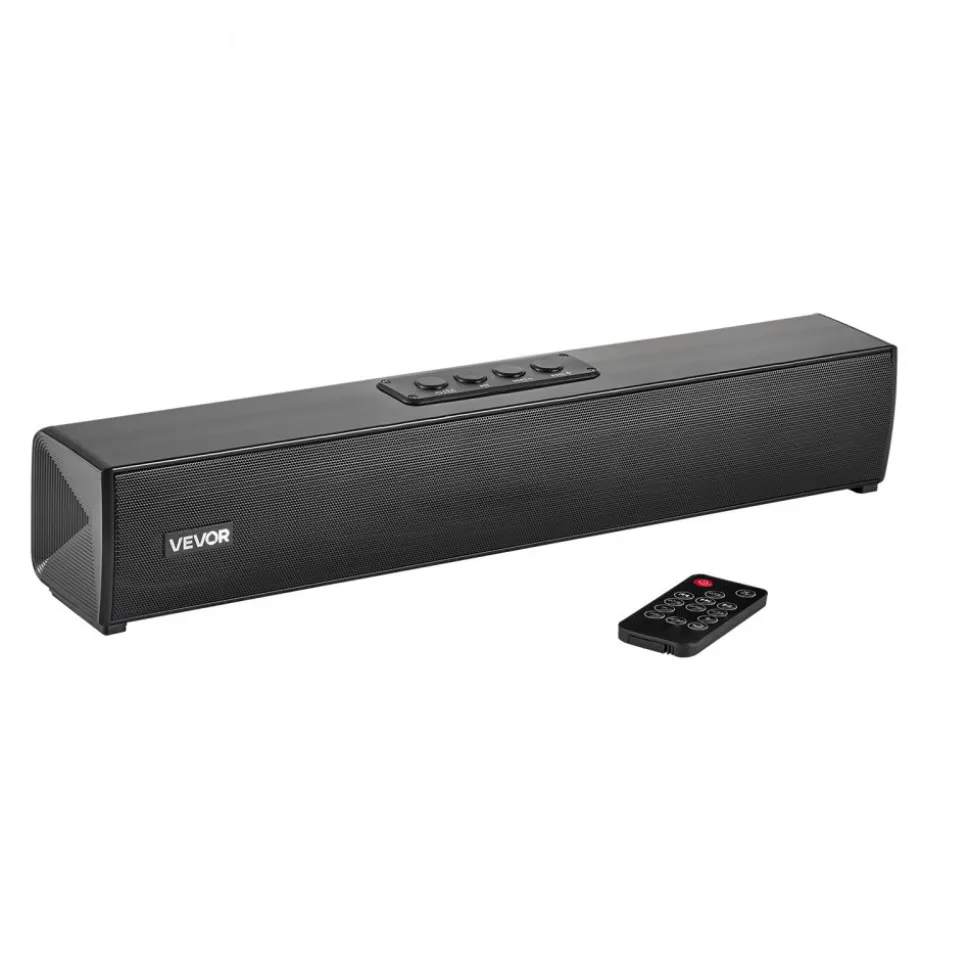 VEVOR Sound Bar for Smart TV, 2.0 Channel, 32-Inch Compact Soundbar TV Speakers for Projector, Bluetooth AUX Connection, Remote Control, Easy Setup, 80W Surround Sound System for PC Home Theater Audio