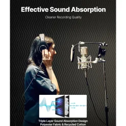 VEVOR Sound Dampening Blankets, Soundproof Curtains with 80 x 48 in, Soundproof Blanket with Grommets, Studio Grommeted Blanket, for Window, Door, Light Blocker, Music Recording, Black