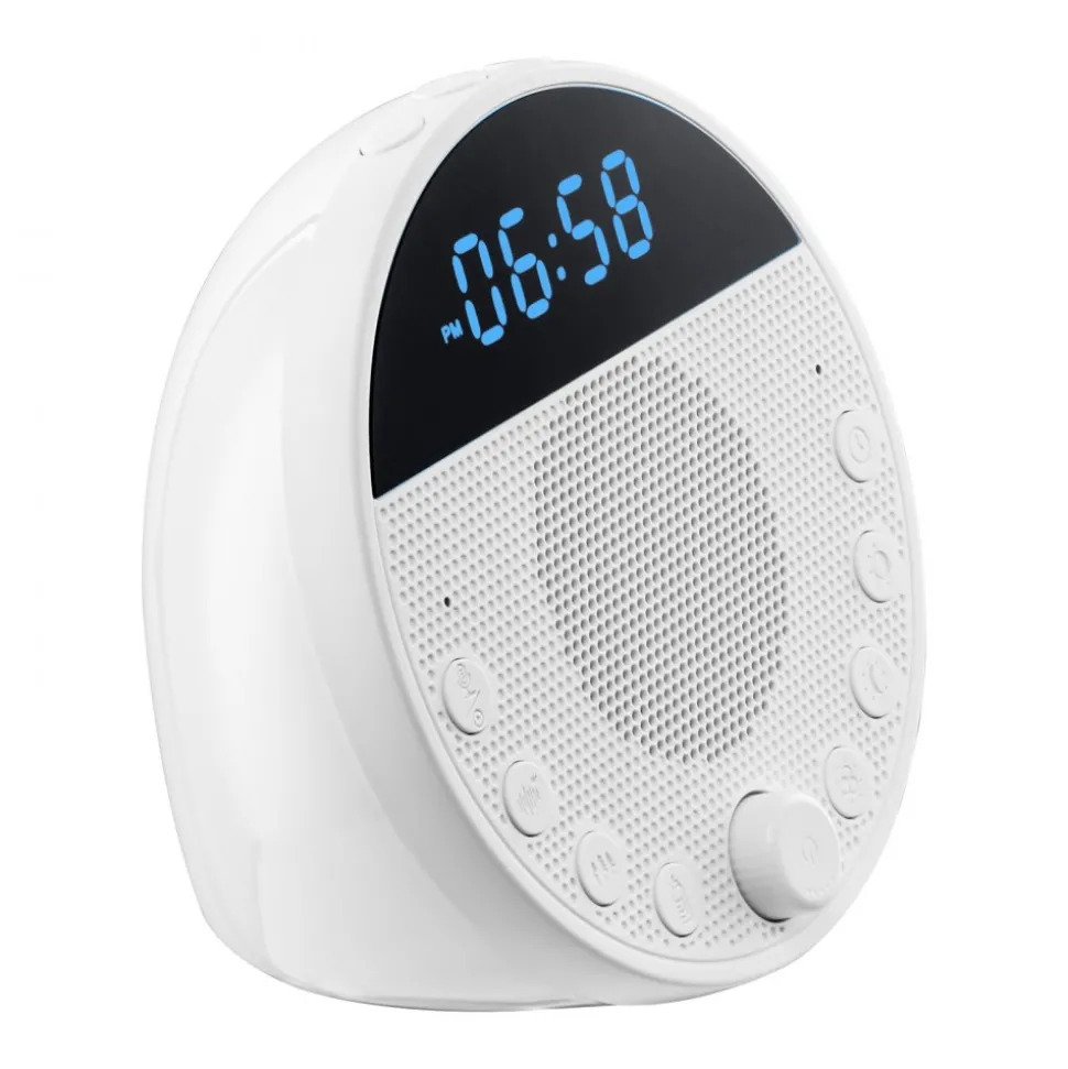 VEVOR Sound Machine, 18 Soothing Sleep Sounds and 7-Color Night Light, 5-in-1 White Noise Sound Machine with Dual Alarms, Auto-Off Timer and Memory Function, for Baby, Adults, Home, Office & Travel