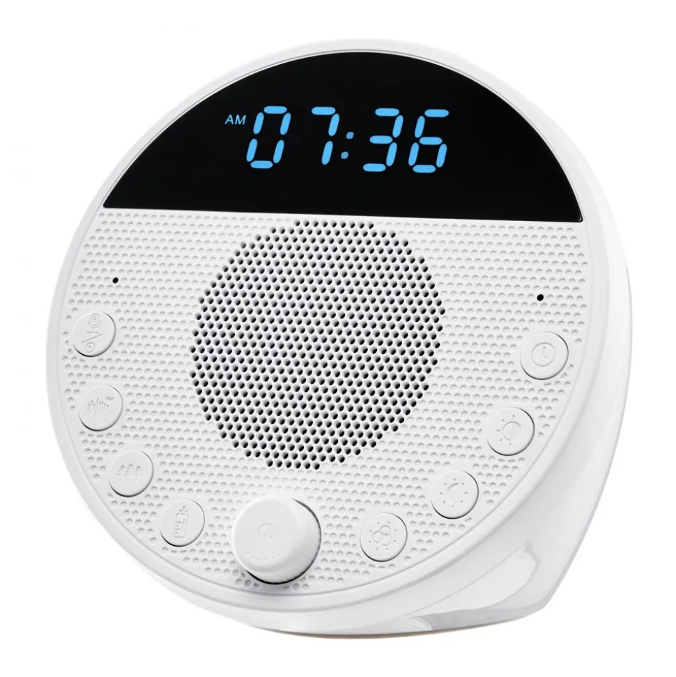 VEVOR Sound Machine, 18 Soothing Sleep Sounds, 7-Color Night Light, 6-in-1 White Noise Sound Machine with Dual Alarms, APP, Auto-Off Timer and Memory Function, for Baby, Adults, Home, Office & Travel
