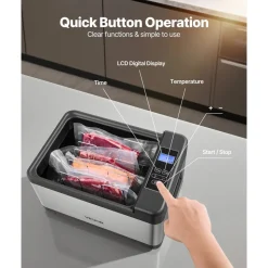 VEVOR Sous Vide Cooker, 800W Sous-Vide Machine, Suveed Cooking Machine with LED Digital Display, Glass Lid, Precise Temperature & Timer Control, for Family & Friends, All-in-One Sous Vide Pot