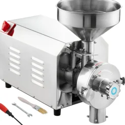 VEVOR Soybean Grinder Commercial Grinding Machine for Spices 3000W Corn Mill Grinder 100 KG/H Stainless Steel Corn Grinder Industrial Flour Milling Machine for Pepper Soybean Peanut Corn Grains