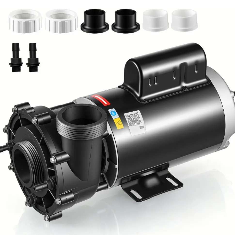 VEVOR SPA Pump 2HP Hot Tub Pump 2 Speed 56 Frame with 1.5" & 2" Port, 230V, 168 GPM High Speed & 68 GPM Low Speed, 90° Rotational Interface, SPA Bath Water Circulation, Compatible with OEM Models