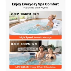 VEVOR SPA Pump 2.5HP Hot Tub Pump 2 Speed 48 Frame with 1.5