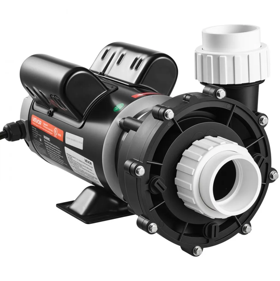 VEVOR SPA Pump 3HP Hot Tub Pump 2 Speed 48 Frame with 1.5" & 2" Port, 230V, 190 GPM High Speed & 90 GPM Low Speed, 90° Rotational Interface, SPA Bath Water Circulation, Compatible with OEM Models