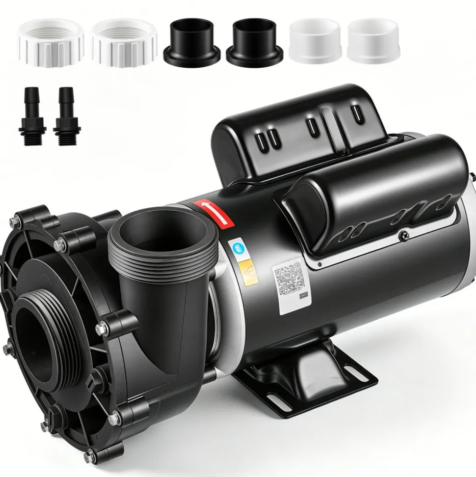 VEVOR SPA Pump 3HP Hot Tub Pump 2 Speed 48 Frame with 1.5" & 2" Port, 230V, 190 GPM High Speed & 90 GPM Low Speed, 90° Rotational Interface, SPA Bath Water Circulation, Compatible with OEM Models