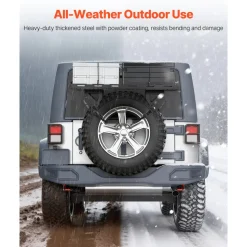 VEVOR Spare Tire Cargo Basket, for 30-40 Inch Tires, Fit for 1976-2024 Jeep Wrangler JK JL TJ YJ CJ, 80 lbs Load Capacity, Utility Cargo Basket Rack Storage Tray Replacement, No-Drill Installation