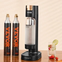 VEVOR Sparkling Water Maker, Soda Maker Machine for Home Carbonating, Seltzer Water Starter Kit with BPA-free 1L PET Bottle, 2 CO2 Cylinders, Compatible with Mainstream Screw-in 60L CO2 Cylinder