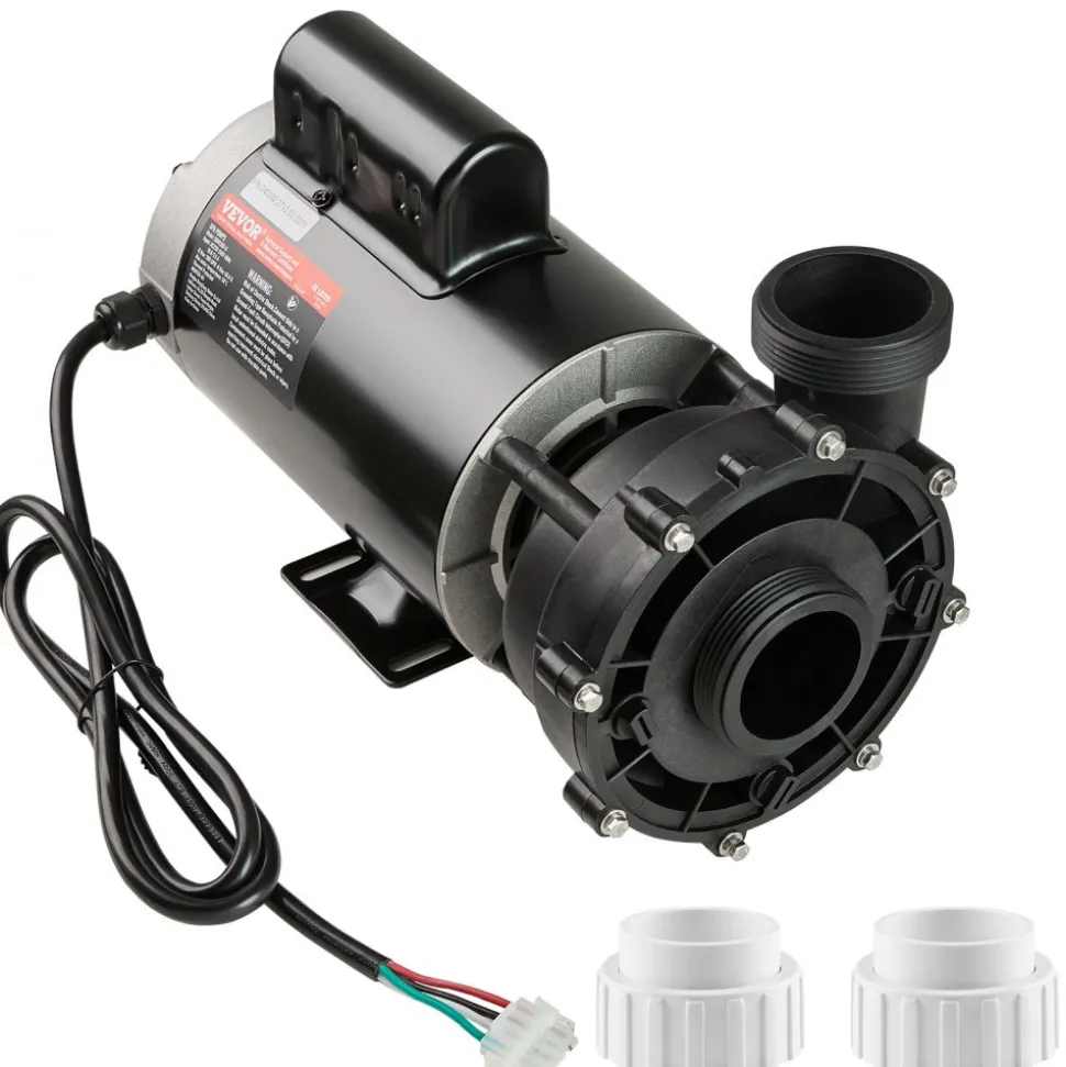 VEVOR 2 Speed SPA Pump, 56-Frame, AC 220-240V Hot Tub SPA Pump, 4HP/210GPM/65.61ft High Speed or 0.7HP/103GPM/16.07ft Low Speed, 2" Port 90° Rotational Interface for Hot Tub, Tested to UL Standards