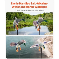 VEVOR Spinning Wing Motion Duck Decoys, Outdoor Teal Decoys for Hunting, Floating Duck for Pool, Pond, and Lake, Realistic Plastic Duck Hunting Decoy, Garden Yard Decoration, Easy to Carry, 1-Pack