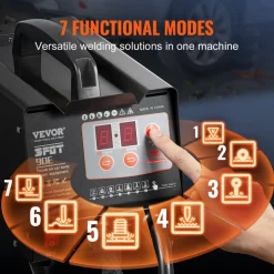 VEVOR Spot Welder Dent Puller, 3KW Stud Welder Dent Repair Kit with 2 Welding Guns, Auto/Manual Welding & 7 Modes, 110V Auto Body Spot Welding Dent Repair Machine for Car, Truck Dent Repair