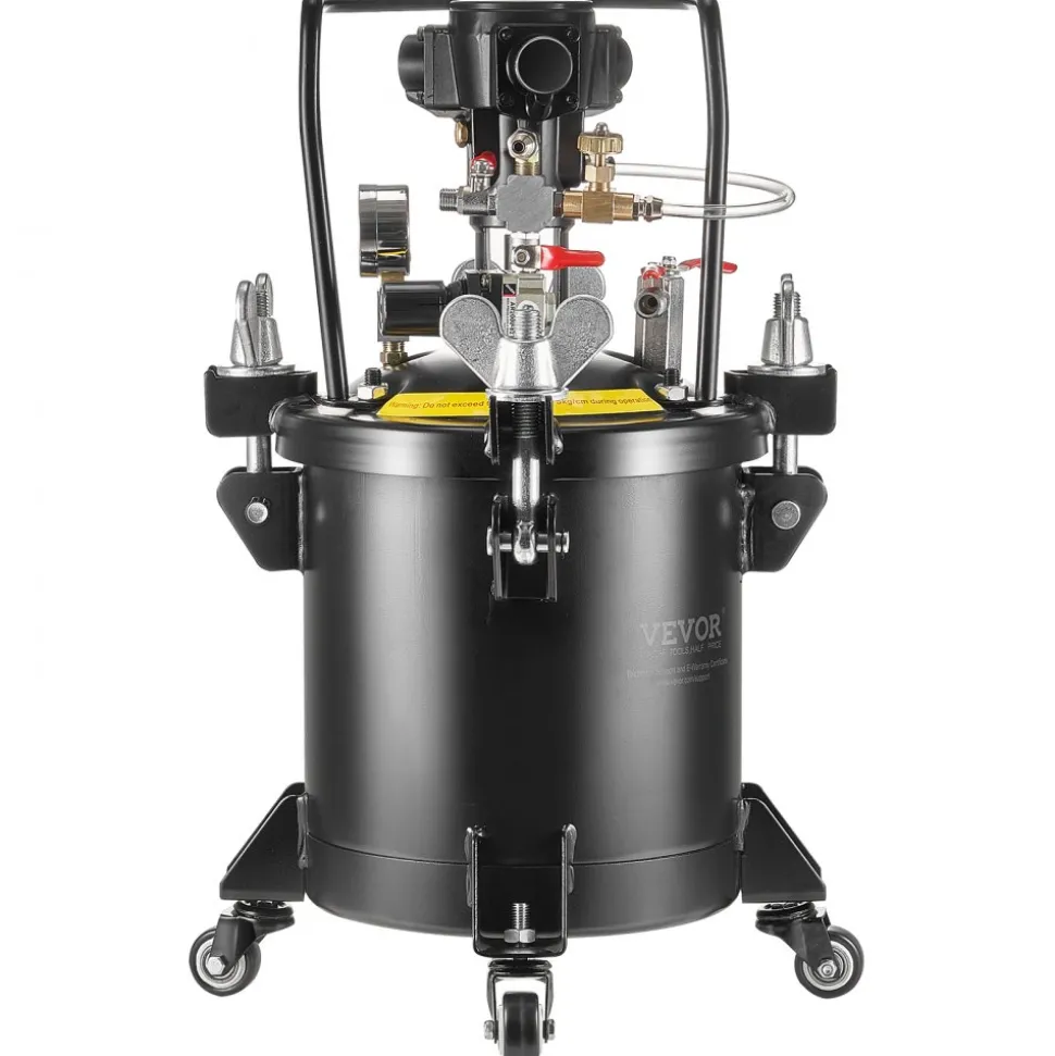 VEVOR Spray Paint Pressure Pot, 10 L/2.5 gal Fully Automatic Stirring Pressure Pot Tank, 70 psi Adjustale Pressure, Pressure Pot Paint Tank with Spray Gun and Hoses, for Home Decor Industry Painting