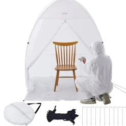 VEVOR Spray Paint Shelter, 60 x 60 x 70 in Pop-Up Portable Spray Paint Tent with Built-In Floor, Exhaust Window and Storage Bag, Foldable Paint Booth for Furniture, DIY Hobby Tool Painting Station