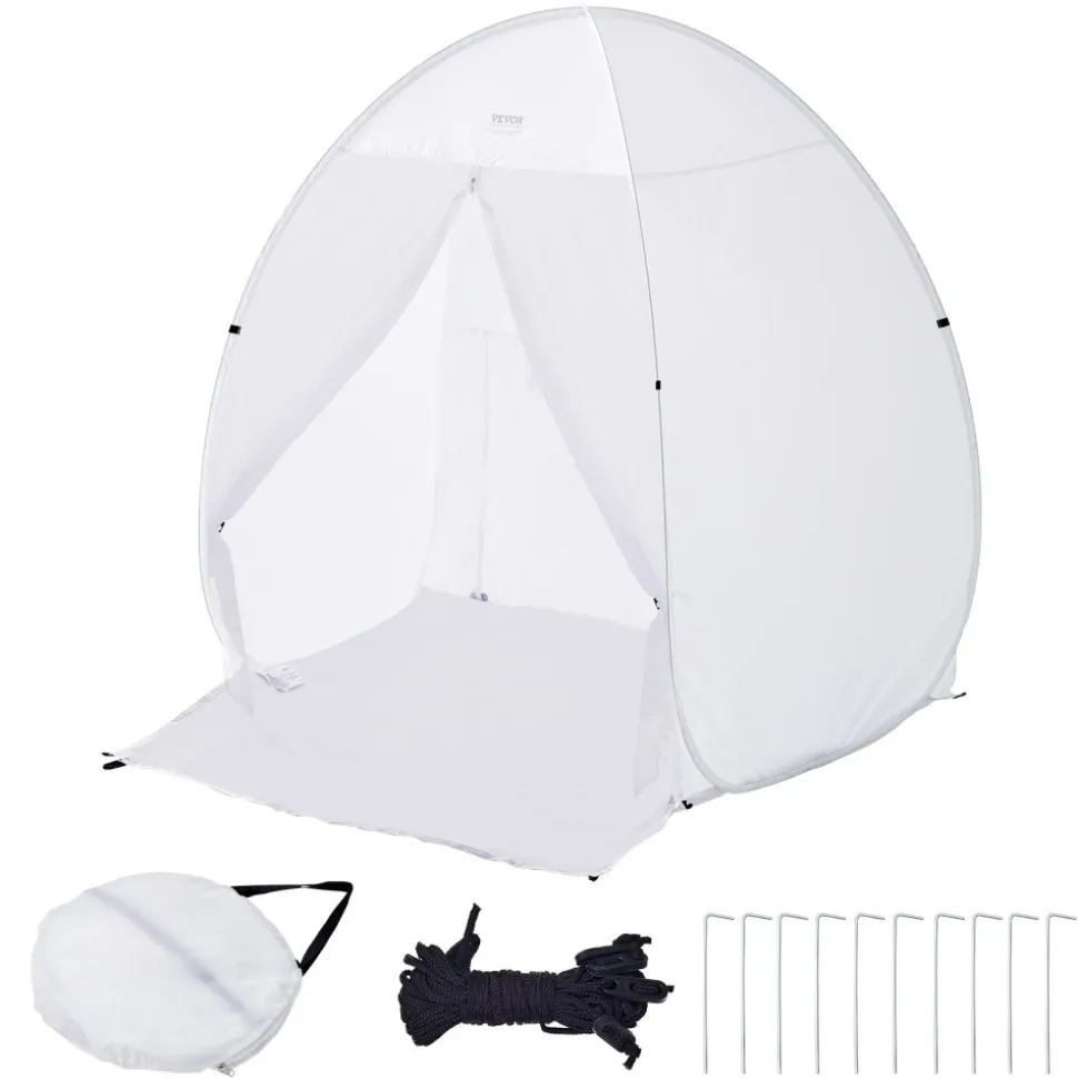 VEVOR Spray Paint Shelter, 60 x 60 x 70 in Pop-Up Portable Spray Paint Tent with Built-In Floor, Exhaust Window and Storage Bag, Foldable Paint Booth for Furniture, DIY Hobby Tool Painting Station