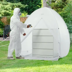 VEVOR Spray Paint Shelter, 60 x 60 x 70 in Pop-Up Portable Spray Paint Tent with Built-In Floor, Exhaust Window and Storage Bag, Foldable Paint Booth for Furniture, DIY Hobby Tool Painting Station