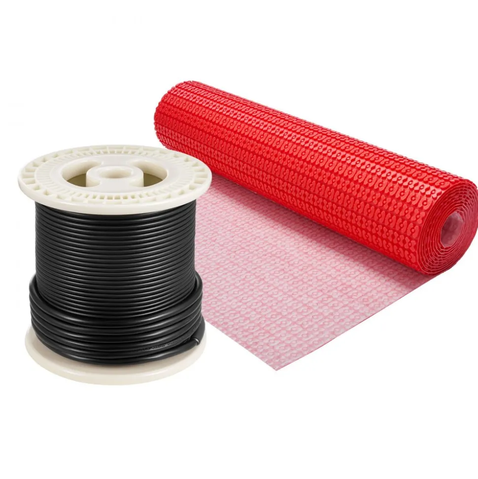 VEVOR 80 sqft Floor Heating Mat System, 120V Electric Radiant Heated Floor System, with Decoupling Membrane & Smart Control Thermostat & Alarm, Easy Installation for Tile, Stone, Vinyl