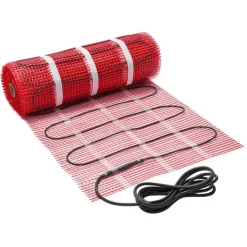 VEVOR 70 sqft Self-Adhesive Mesh Floor Heating Mat System, 120V Electric Radiant Heated Floor System, with Smart Control Thermostat & Alarm, Easy Installation for Tile, Stone, Vinyl